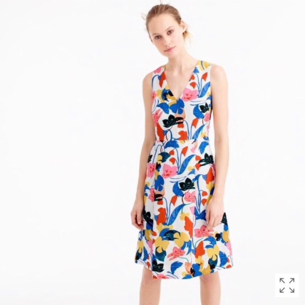 J. Crew A-line dress in morning floral